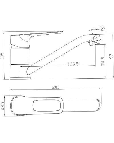 Смеситель для раковины Rossinka RS46-22 Хром