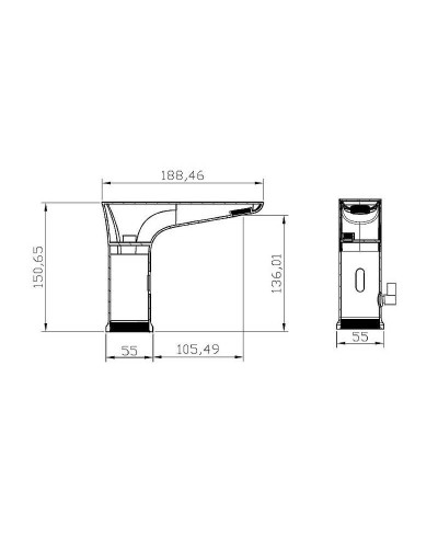 Смеситель для раковины BelBagno Kraft KRAFT-ELV-CRM Хром