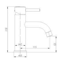 Смеситель для раковины Abber Wasser Kreis AF8110B Черный матовый