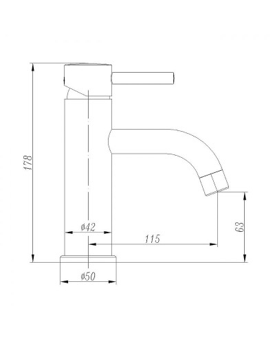 Смеситель для раковины Abber Wasser Kreis AF8110B Черный матовый