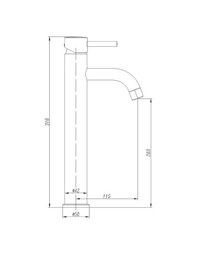 Смеситель для раковины Abber Wasser Kreis AF8111B Черный матовый