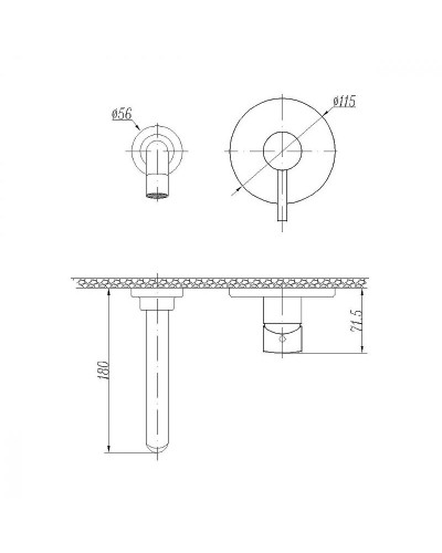 Смеситель для раковины Abber Wasser Kreis AF8112B Черный матовый