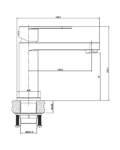 Смеситель для раковины Cersanit Elio 63044 Хром