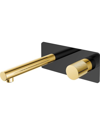 Смеситель для раковины Boheme Stick 125-BG.2 Черный матовый Золото