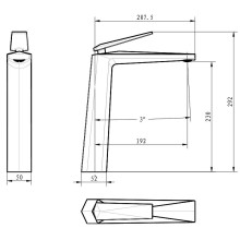 Смеситель для раковины Boheme Venturo 372-SGM Оружейная сталь глянцевая