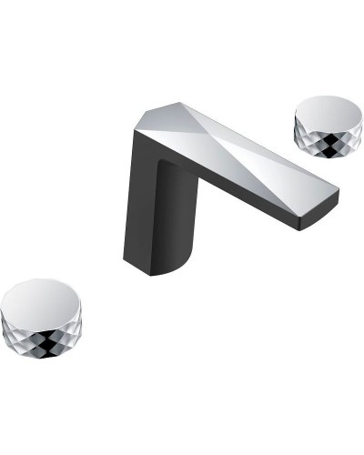 Смеситель для раковины Boheme Venturo 150-BCR-DIAMOND Черный матовый Хром