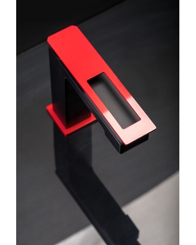 Смеситель для раковины Boheme Q 141-BR Черный матовый Красный
