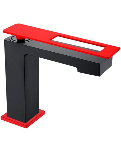 Смеситель для раковины Boheme Q 141-BR Черный матовый Красный