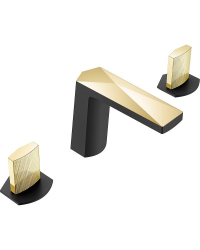 Смеситель для раковины Boheme Venturo 150-BG-TOUCH Черный матовый Золото