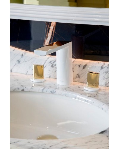 Смеситель для раковины Boheme Venturo 150-WG-TOUCH Белый Золото