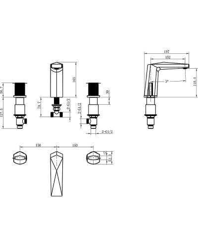 Смеситель для раковины Boheme Venturo 150-WG-TOUCH Белый Золото