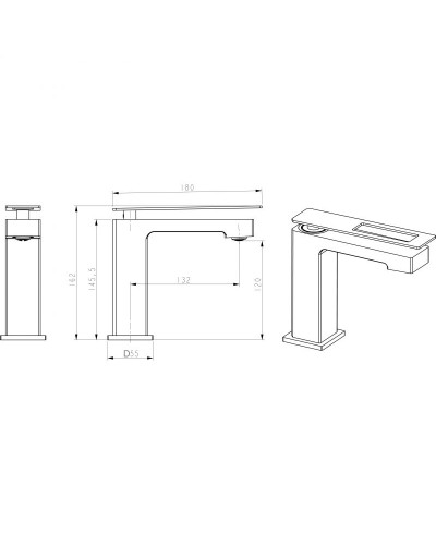 Смеситель для раковины Boheme Q 141-GUW Золото Синий