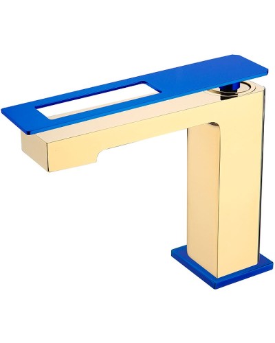 Смеситель для раковины Boheme Q 141-GUW Золото Синий