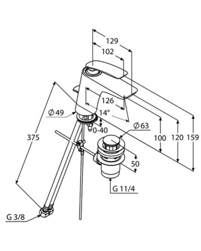 Смеситель для раковины Kludi Balance 520239175 Белый Хром