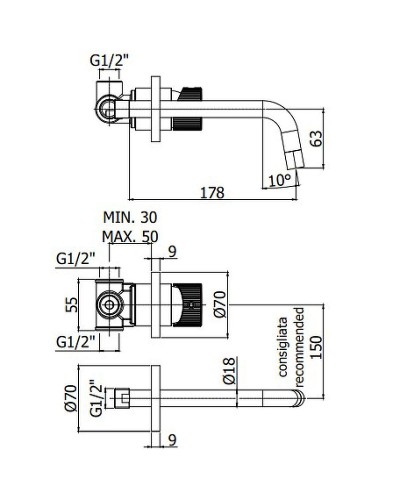 Смеситель для раковины Paffoni Jo JO006NO70 Черный матовый