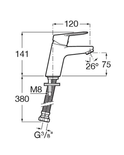 Смеситель для раковины Roca Alfa 5A3L25C0M Хром