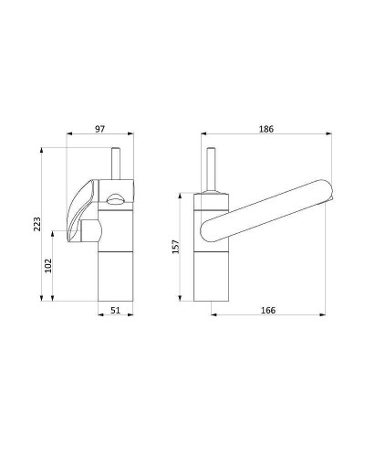 Смеситель для раковины Damixa Arc 290217364 Черный матовый