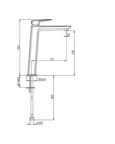 Смеситель для раковины Paini Nove 09YO205LL Черный матовый