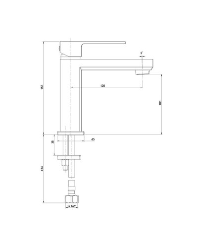 Смеситель для раковины Paini Grazia 21CR205S Хром