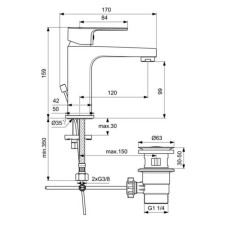 Смеситель для раковины с донным клапаном Ideal Standard Cerafine D BC491AA