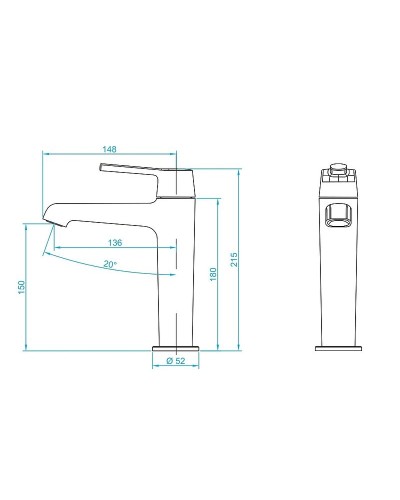 Смеситель для раковины RGW Shower Panels SP-301B 511405301-04 Черный матовый