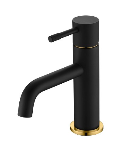 Смеситель для раковины Boheme Uno 461-BG Черный матовый Золото