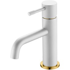 Смеситель для раковины Boheme Uno 461-WG Белый матовый Золото