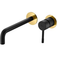 Смеситель для раковины Boheme Uno 465-BG Черный матовый Золото
