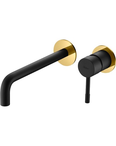 Смеситель для раковины Boheme Uno 465-BG Черный матовый Золото