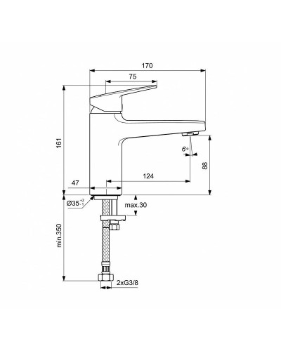 Смеситель для раковины Ideal Standard Ceraplan BD222AA Хром