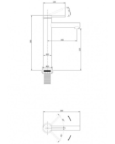 Смеситель для раковины Abber Emotion AF8811B Черный матовый