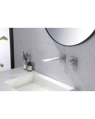 Смеситель для раковины Abber Weiss Insel AF8082W Белый хром