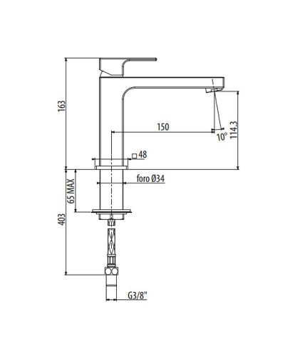 Смеситель для раковины Gattoni Kubik 2581/25C0 Хром