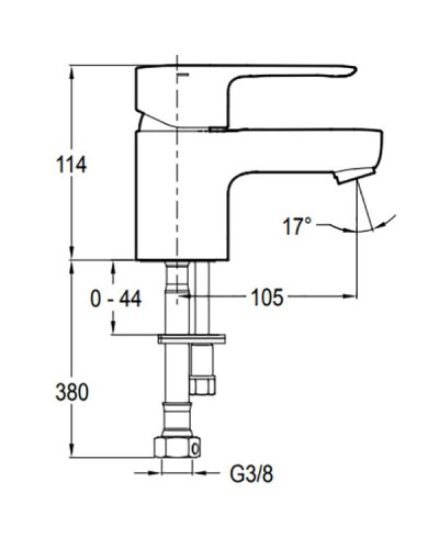 Смеситель для раковины Jacob Delafon July E16027-4-CP Хром