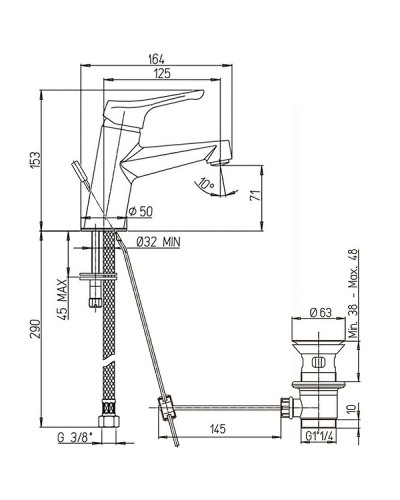 Смеситель для раковины Paini Bios 05CR211LMKM Хром