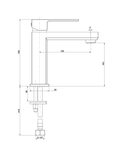 Смеситель для раковины Paini Grazia 21PZ205S Черный матовый