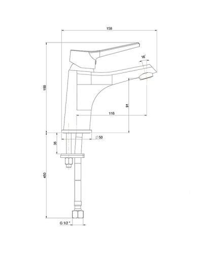 Смеситель для раковины Paini Messina MECR205N35 Хром
