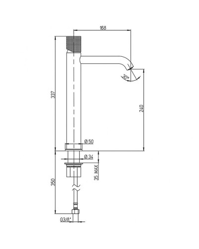 Смеситель для раковины Paini Cox Grip 7GPJ205OLL Золото матовое