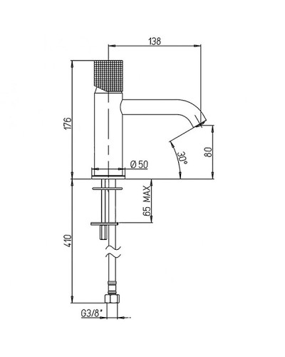 Смеситель для раковины Paini Cox Grip 7GPZ205O Черный матовый