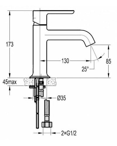 Смеситель для раковины Cezares Eco ECO-LS-BORO-W0 Брашированное золото