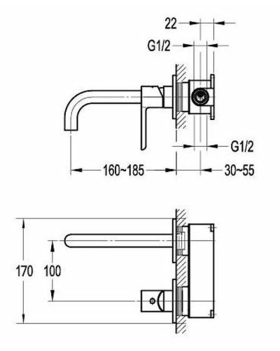 Смеситель для раковины Cezares Eco ECO-DI-NOP Черный матовый