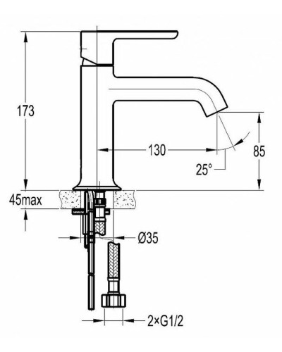 Смеситель для раковины Cezares Eco ECO-LS-NOP-W0 Черный матовый