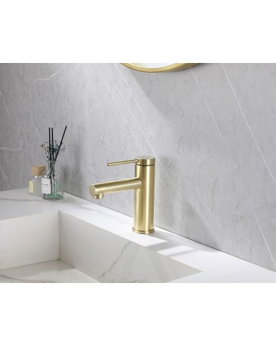 Смеситель для раковины Abber Emotion AF8810G Золото матовое