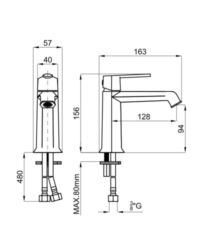 Смеситель для раковины без донного клапана Noken Chelsea N109390053
