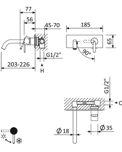 Смеситель для раковины Cezares Leaf LEAF-BLI1-01-W0 Хром