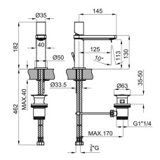 Смеситель для раковины с донным клапаном Noken Forma N199999383