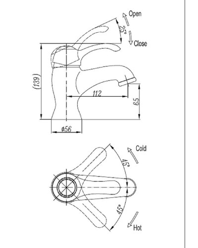 Смеситель для раковины Cezares Lira LIRA-M-LS1-02 Бронза