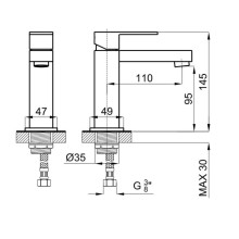 Смеситель для раковины без донного клапана Noken Hotels N194710554