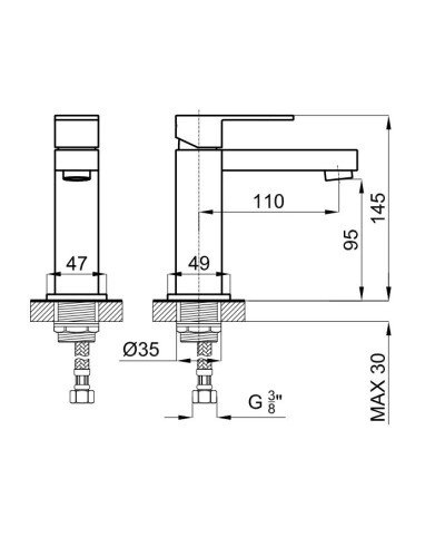 Смеситель для раковины без донного клапана Noken Hotels N194710554