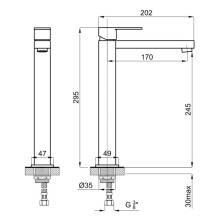 Смеситель для раковины без донного клапана Noken Hotels N194710553